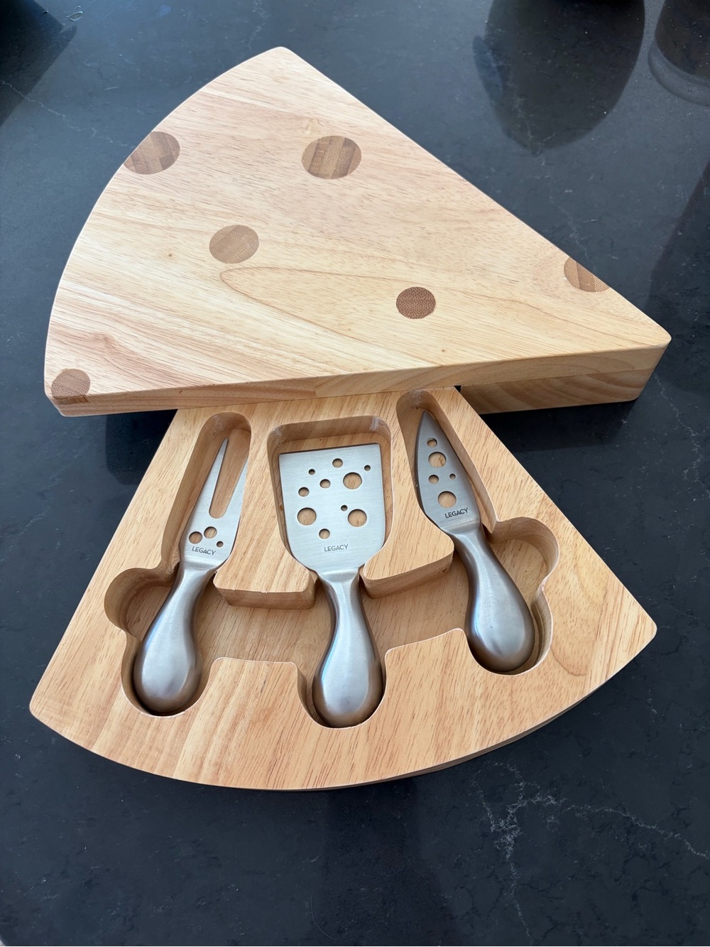 Wedge Shaped Cheese Board and Tool Set